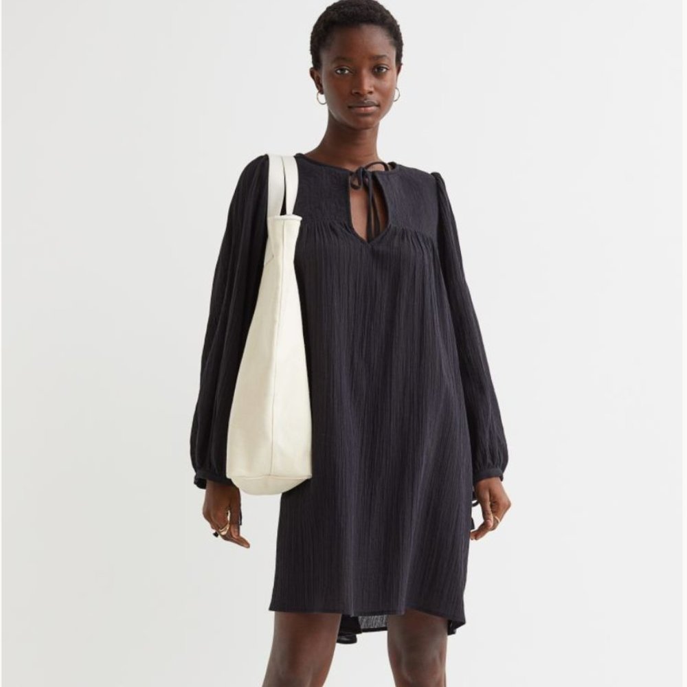 Airy Cotton Dress - Black